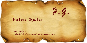 Holes Gyula névjegykártya