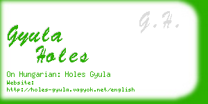 gyula holes business card